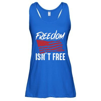 Freedom Isnt Free Usa Patriotic Military Veterans Support Great Gift Ladies Essential Flowy Tank