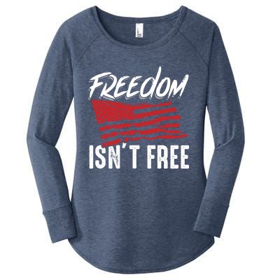 Freedom Isnt Free Usa Patriotic Military Veterans Support Great Gift Women's Perfect Tri Tunic Long Sleeve Shirt