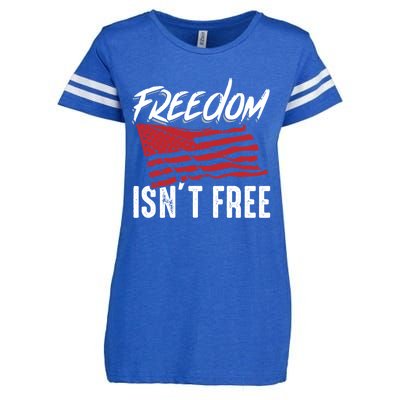 Freedom Isnt Free Usa Patriotic Military Veterans Support Great Gift Enza Ladies Jersey Football T-Shirt