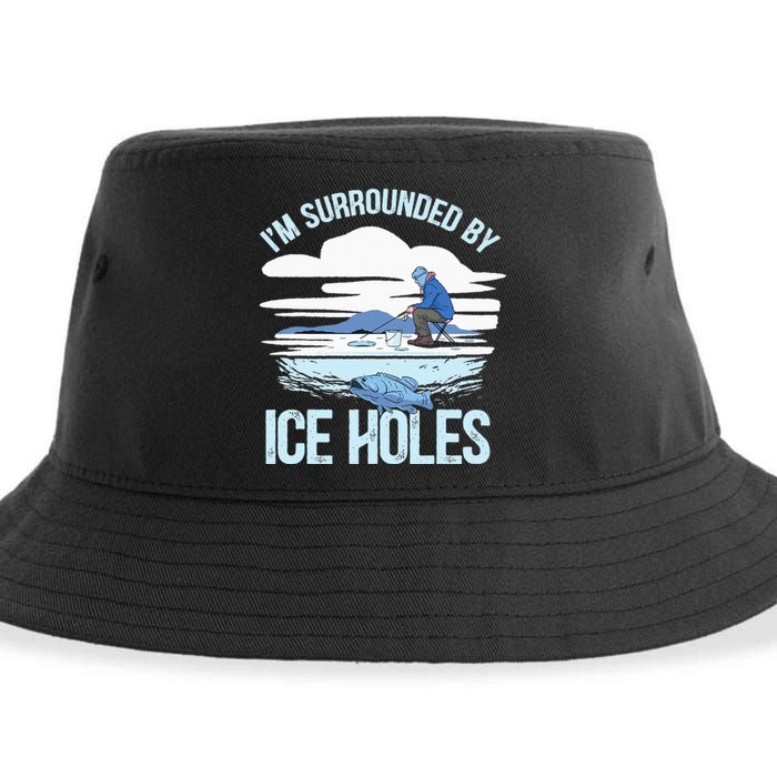 Funny Ice Fishing Gift For  Snow Holes Fisher Sustainable Bucket Hat