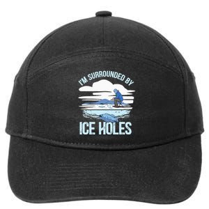 Funny Ice Fishing Gift For  Snow Holes Fisher 7-Panel Snapback Hat