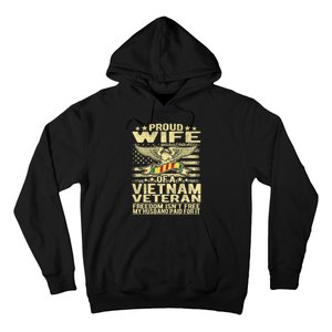 Freedom Isn't Free Proud Wife Of A Vietnam Veteran Ribbon Hoodie