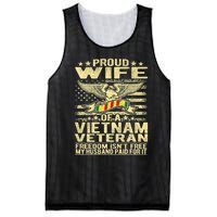 Freedom Isn't Free Proud Wife Of A Vietnam Veteran Ribbon Mesh Reversible Basketball Jersey Tank