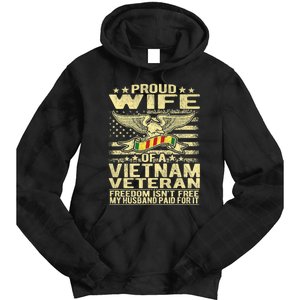 Freedom Isn't Free Proud Wife Of A Vietnam Veteran Ribbon Tie Dye Hoodie