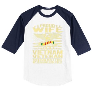 Freedom Isn't Free Proud Wife Of A Vietnam Veteran Ribbon Baseball Sleeve Shirt