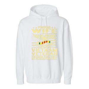 Freedom Isn't Free Proud Wife Of A Vietnam Veteran Ribbon Garment-Dyed Fleece Hoodie