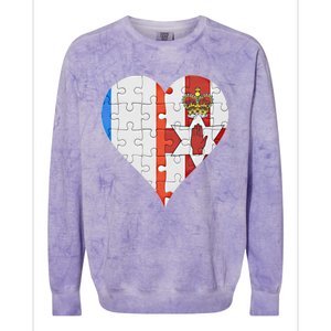 French Irish Flag Heart Gift Colorblast Crewneck Sweatshirt