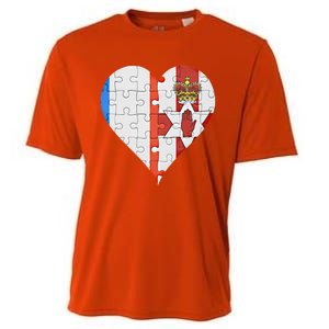 French Irish Flag Heart Gift Cooling Performance Crew T-Shirt