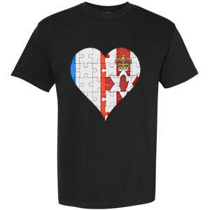 French Irish Flag Heart Gift Garment-Dyed Heavyweight T-Shirt