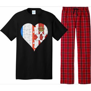 French Irish Flag Heart Gift Pajama Set