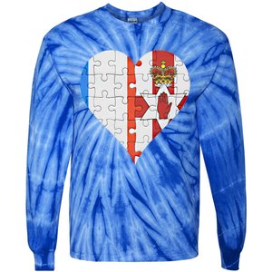 French Irish Flag Heart Gift Tie-Dye Long Sleeve Shirt