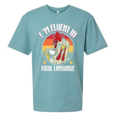 Fluent In Fowl Language Funny Chicken Lover Gift Retro Sueded Cloud Jersey T-Shirt