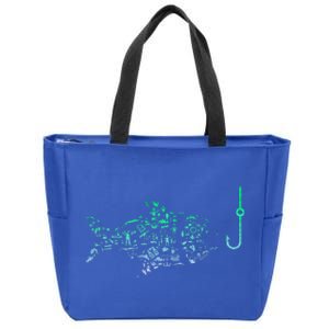 Fishing Icon For Fisherman Fish Hook Zip Tote Bag