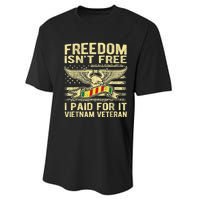 Freedom Isn't Free I Paid For It Proud Vietnam Veteran Gifts Performance Sprint T-Shirt