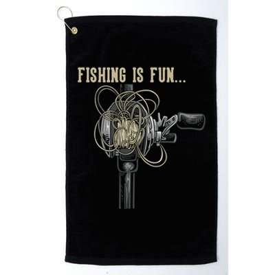 Fishing Is Fun BirdS Nest Platinum Collection Golf Towel