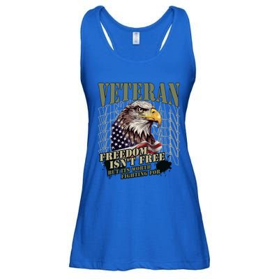 Freedom Isnt Free But Its Worth Fighting For Veterans Gift Ladies Essential Flowy Tank