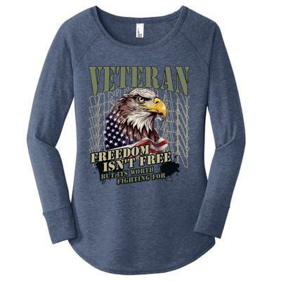 Freedom Isnt Free But Its Worth Fighting For Veterans Gift Women's Perfect Tri Tunic Long Sleeve Shirt