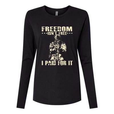 Freedom Isnt Free I Paid For It Memorial Day Womens Cotton Relaxed Long Sleeve T-Shirt