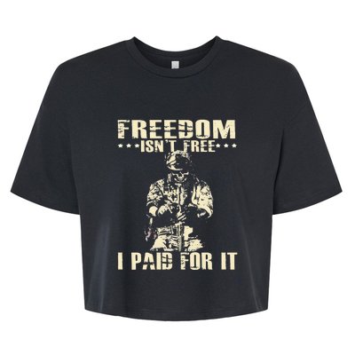 Freedom Isnt Free I Paid For It Memorial Day Bella+Canvas Jersey Crop Tee