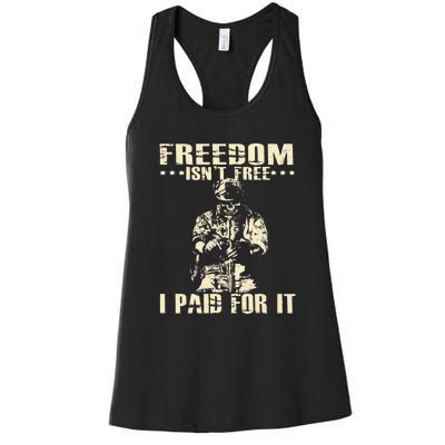 Freedom Isnt Free I Paid For It Memorial Day Women's Racerback Tank