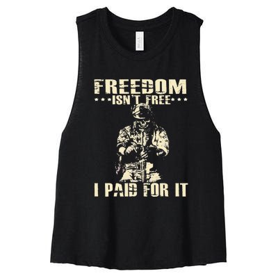 Freedom Isnt Free I Paid For It Memorial Day Women's Racerback Cropped Tank