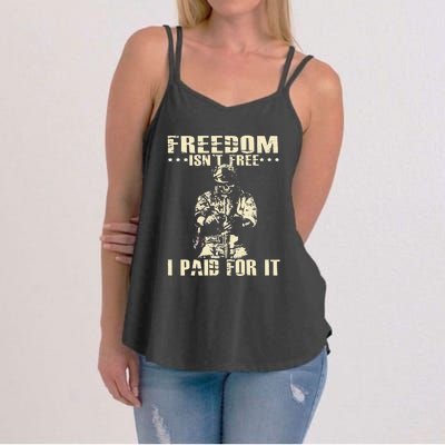 Freedom Isnt Free I Paid For It Memorial Day Women's Strappy Tank