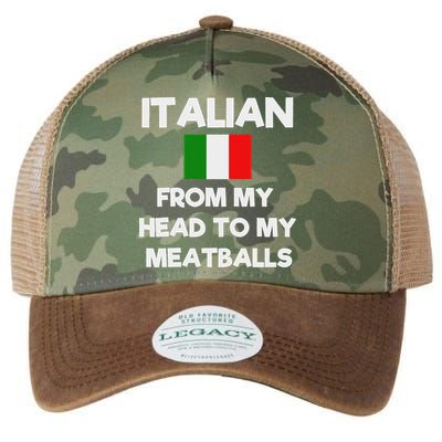 Funny Italian From My Head To My Meatballs Humor Joke Legacy Tie Dye Trucker Hat