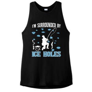 Funny Ice Fishing Sayings For Fishing Grandpa Dad Ladies PosiCharge Tri-Blend Wicking Tank