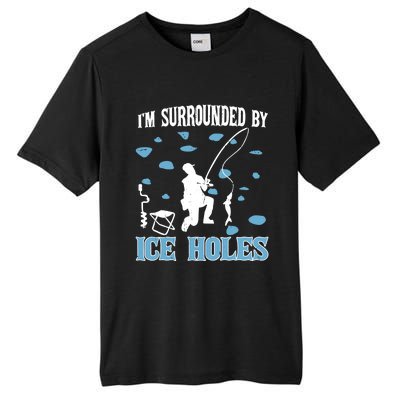 Funny Ice Fishing Sayings For Fishing Grandpa Dad Tall Fusion ChromaSoft Performance T-Shirt