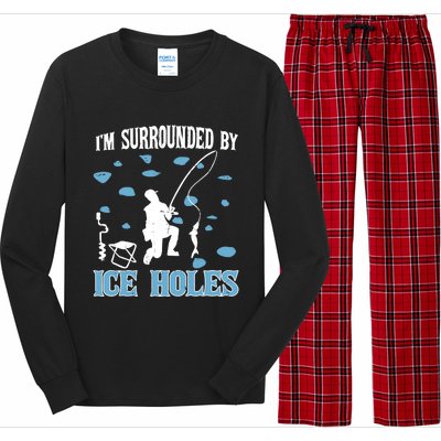 Funny Ice Fishing Sayings For Fishing Grandpa Dad Long Sleeve Pajama Set