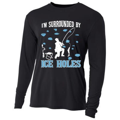 Funny Ice Fishing Sayings For Fishing Grandpa Dad Cooling Performance Long Sleeve Crew