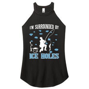 Funny Ice Fishing Sayings For Fishing Grandpa Dad Women's Perfect Tri Rocker Tank