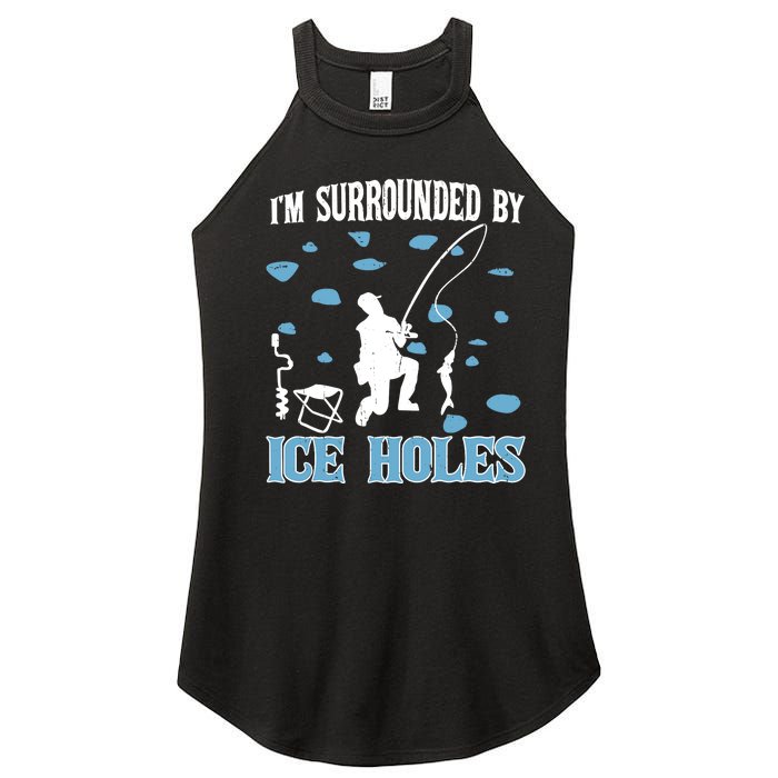 Funny Ice Fishing Sayings For Fishing Grandpa Dad Women's Perfect Tri Rocker Tank