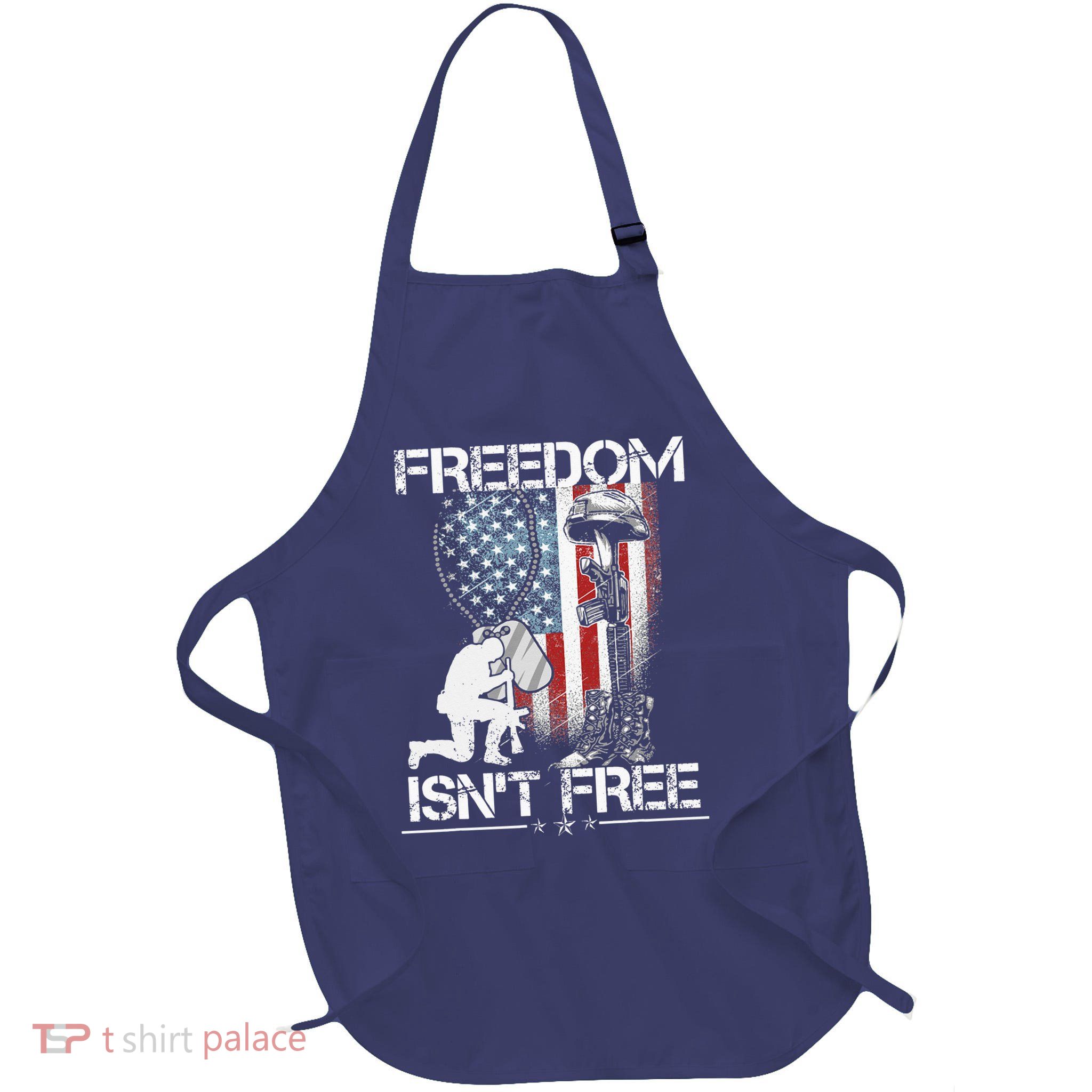Freedom Isn't Free Fourth Of July Full-Length Apron With Pockets