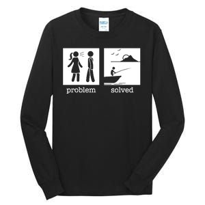 Funny Ice Fishing Tip Up Gift Cool Fishermen Fishing Flag Tall Long Sleeve T-Shirt