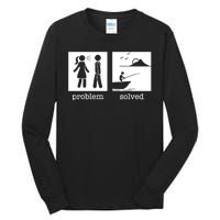 Funny Ice Fishing Tip Up Gift Cool Fishermen Fishing Flag Tall Long Sleeve T-Shirt