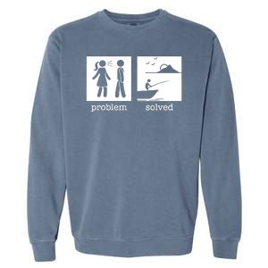 Funny Ice Fishing Tip Up Gift Cool Fishermen Fishing Flag Garment-Dyed Sweatshirt