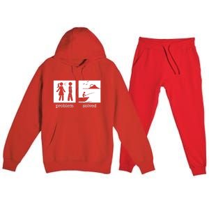 Funny Ice Fishing Tip Up Gift Cool Fishermen Fishing Flag Premium Hooded Sweatsuit Set