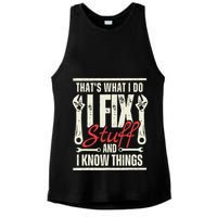 Funny I Fix Stuff T Mechanic Engineer Garage Ladies PosiCharge Tri-Blend Wicking Tank