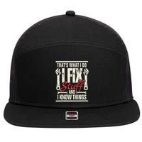 Funny I Fix Stuff T Mechanic Engineer Garage 7 Panel Mesh Trucker Snapback Hat