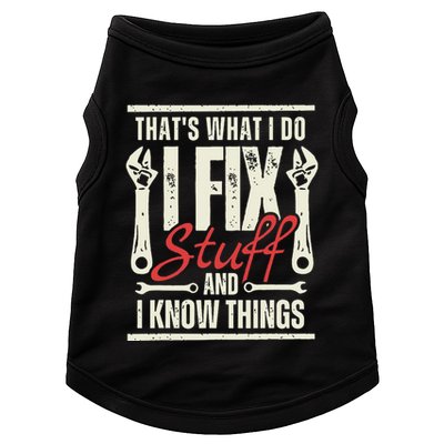 Funny I Fix Stuff T Mechanic Engineer Garage Doggie Tank