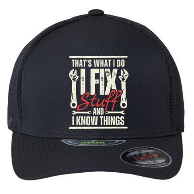 Funny I Fix Stuff T Mechanic Engineer Garage Flexfit Unipanel Trucker Cap