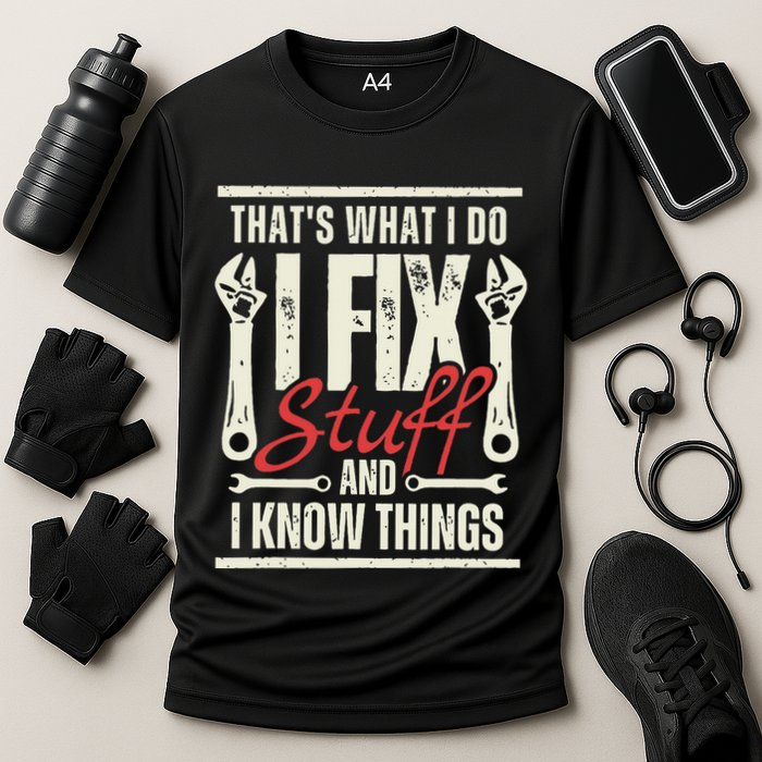 Funny I Fix Stuff T Mechanic Engineer Garage Performance Shirt