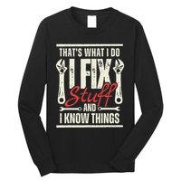 Funny I Fix Stuff T Mechanic Engineer Garage Long Sleeve Shirt