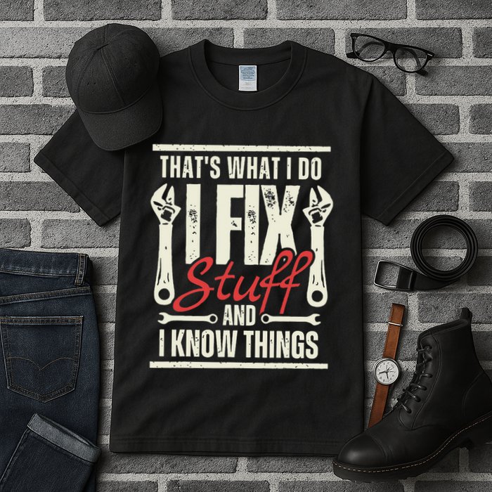 Funny I Fix Stuff T Mechanic Engineer Garage Tall T-Shirt