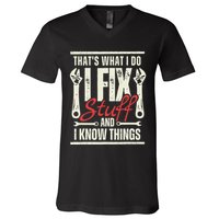 Funny I Fix Stuff T Mechanic Engineer Garage V-Neck T-Shirt