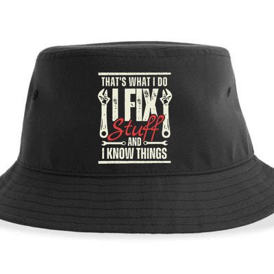 Funny I Fix Stuff T Mechanic Engineer Garage Sustainable Bucket Hat