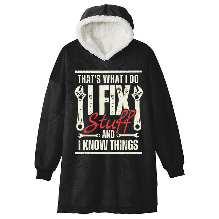 Funny I Fix Stuff T Mechanic Engineer Garage Hooded Wearable Blanket