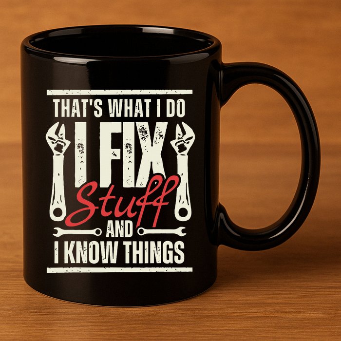 Funny I Fix Stuff T Mechanic Engineer Garage 11oz C Handle Ceramic Mug