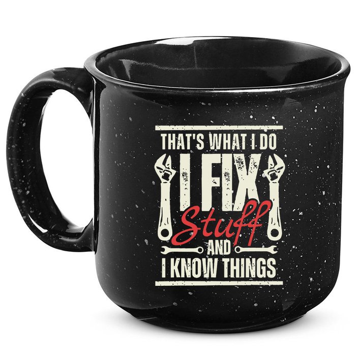 Funny I Fix Stuff T Mechanic Engineer Garage 15oz Campfire Ceramic Mug